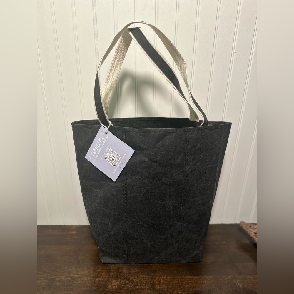 Out of the Woods sustainable tote bag. Washable paper tote. Leather lookalike
